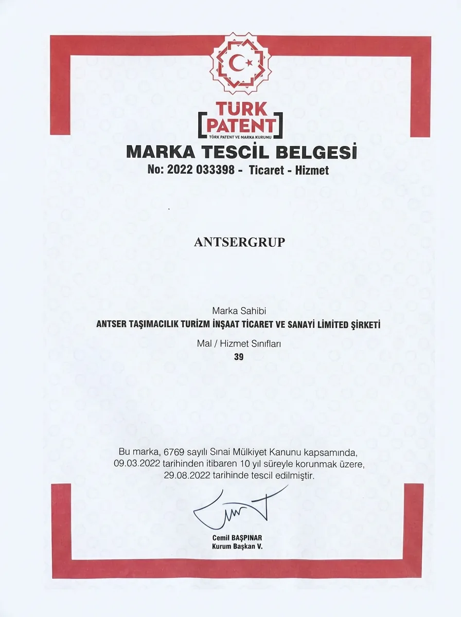 ANTSERGRUP – Marka Tescil Belgesi (Türk Patent)